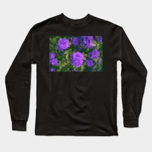 Purple Roses Impressionism Long Sleeve T-Shirt